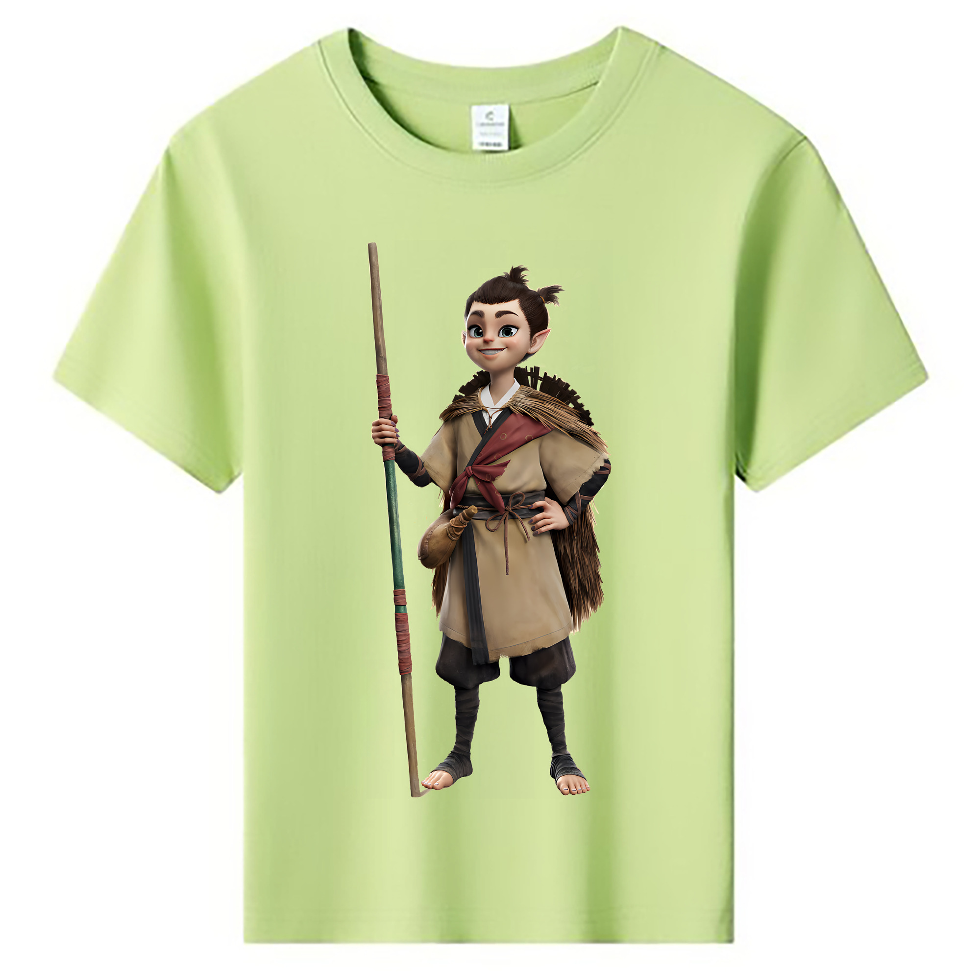 （画像用） Ne Zha 2 ナタ 魔童の大暴れ 綿100％キッズTシャツ（フロントプリント）